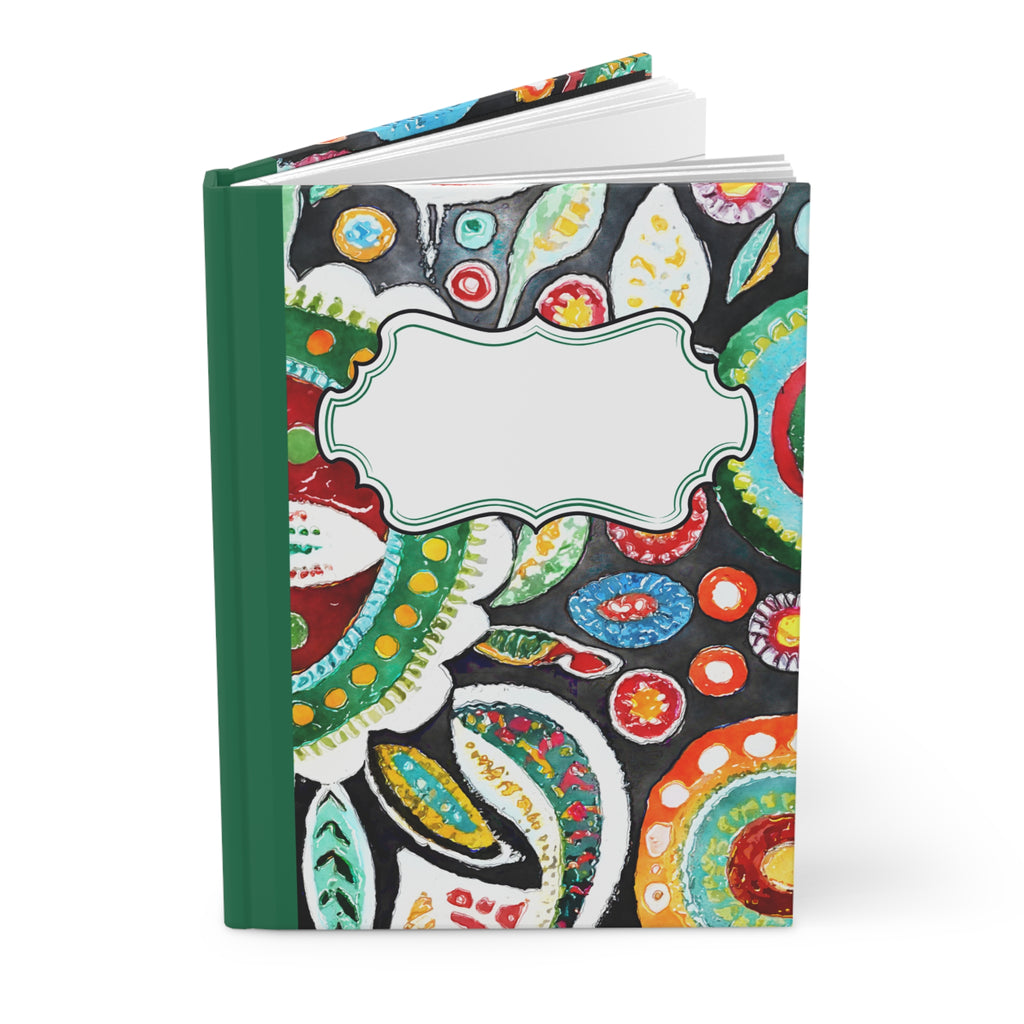 Matte Hardcover Journal - Funky Flowers
