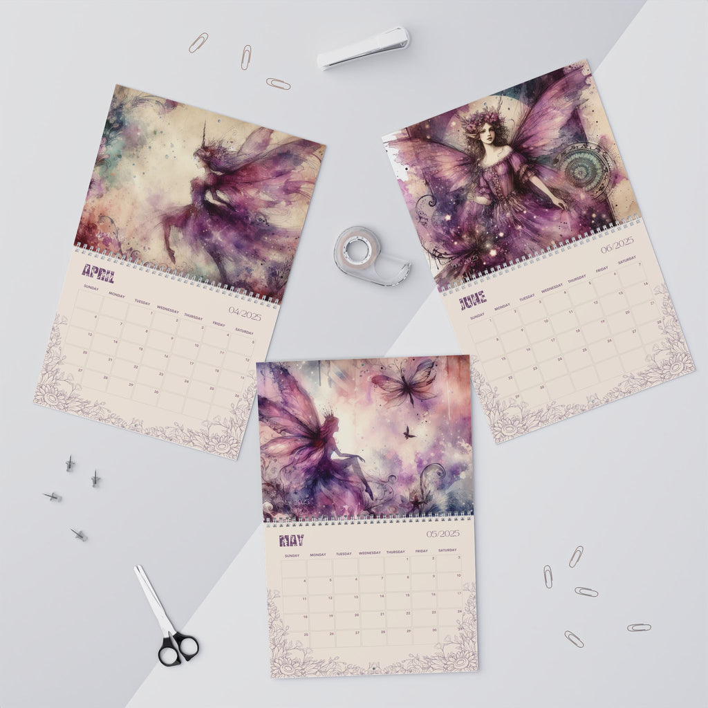2025 Wall Calendars - Faeries in Purple