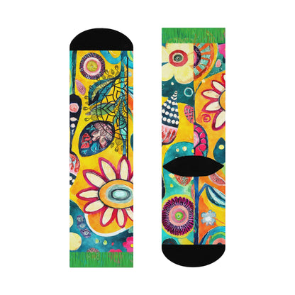 Cushioned Crew Socks-Aloha Mandala