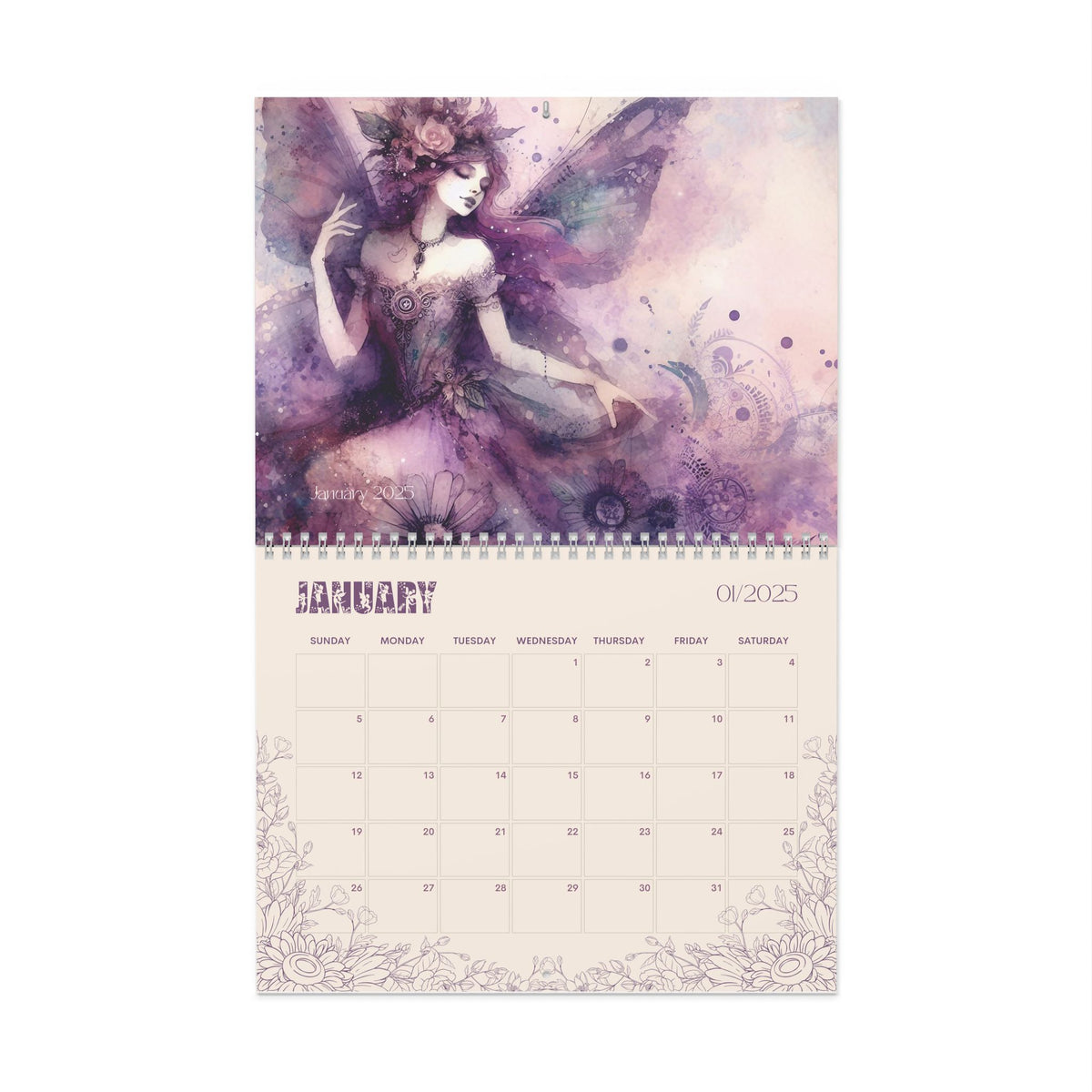 2025 Wall Calendars - Faeries in Purple