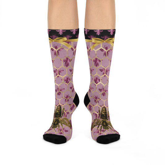 Cushioned Crew Socks-Bee Romance
