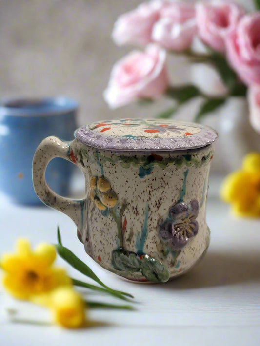 Spring Garden tea mug with lid