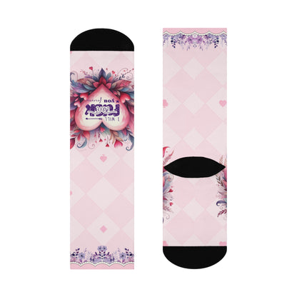 Cushioned Crew Socks-"Love" forever