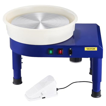 VEVOR 11 inch Pottery Wheel for Adults, 450W Forming Machine with Direct Drive Motor and LCD Touch Screen, 50-300RPM Speed Adjustable Foot Pedal Detachable Basin, for Art Craft Work Home DIY, White