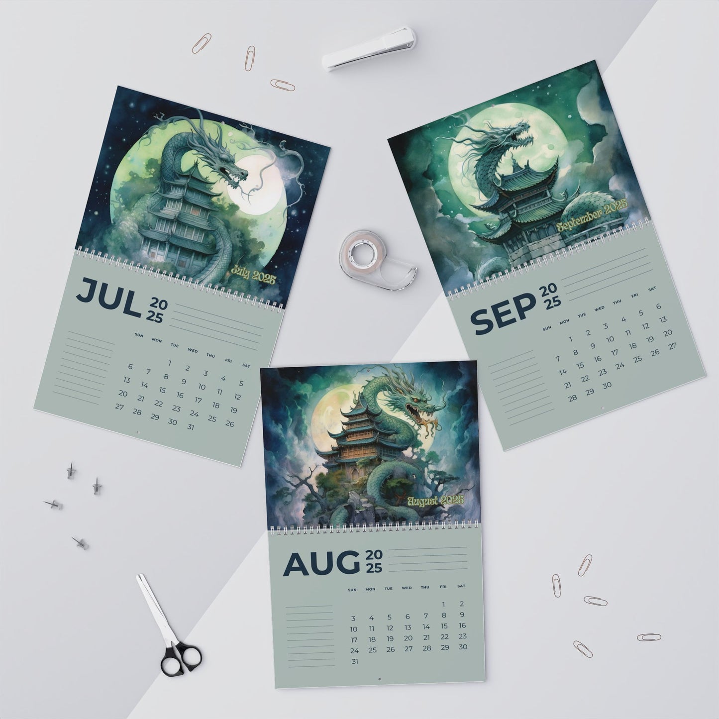 2025 Wall Calendars -Jade Dragons