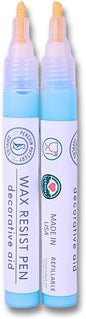 Penguin Pottery - Wax Resist Pens for Pottery Glaze - Set of 2 - Chisel and Round Tips - Refillable