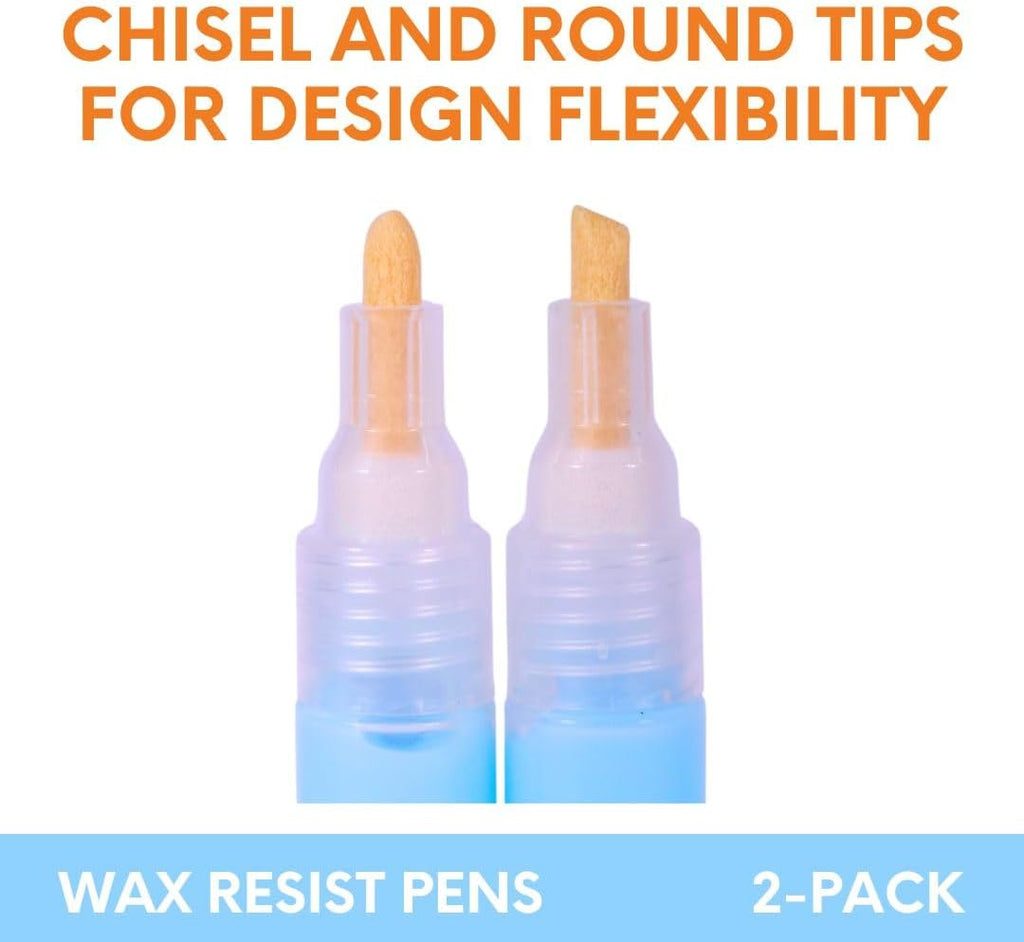 Penguin Pottery - Wax Resist Pens for Pottery Glaze - Set of 2 - Chisel and Round Tips - Refillable