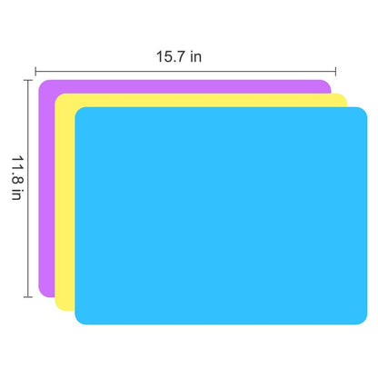 3 Pack Silicone mat Large Silicone Sheets for Crafts, Liquid, Resin Jewelry Casting Molds Mat, Silicone Placemat 15.7” x 11.8” (Blue & Rose Red & Green)