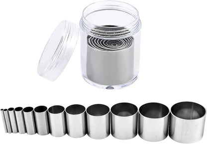 Fireboomoon 12 PCS Hole Hollow Punch Cutter Set with Storage Case,Stainless Steel Round Circle Ring Clay Cutters Ceramics Dotting Baking Indentation Mold Tools for Polymer Clay Pottery Handmade Craft