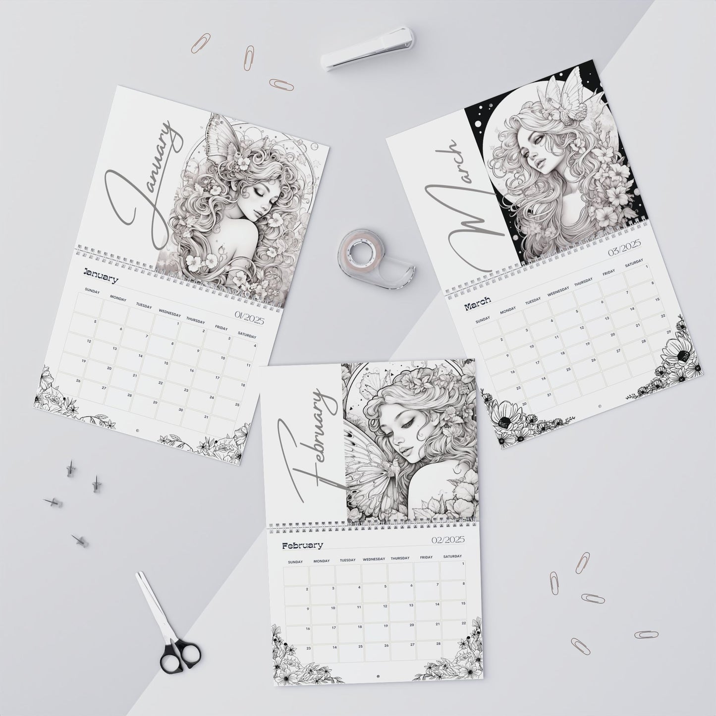 2025 Coloring Calendar - Moonlight Faeries Volume 4