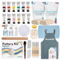 Pottery Kit for Beginners, 4.4Lbs Air Dry Clay for Adults with Sculpting Tools, Paint, Glaze, Air-Dry Modeling Clay Molding, Sculpt & Painting Set, Hobby Date Night DIY Art Craft Kits (White)