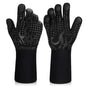 Comsmart BBQ Gloves, 1472F Heat Resistant Silicone Non-Slip Oven Mitts, Long Kitchen Gloves Perfect for Grilling, Cooking, Baking, Cutting, Blue