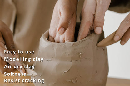 ReArt Stone Air-Dry Clay 15LB wih 3 Colors White, Gray & Terra Cotta 5lb Each- Ideal for Beginners and Advanced Sculptors All-Purpose Modeling Clay (White, Gray & Terra Cotta)