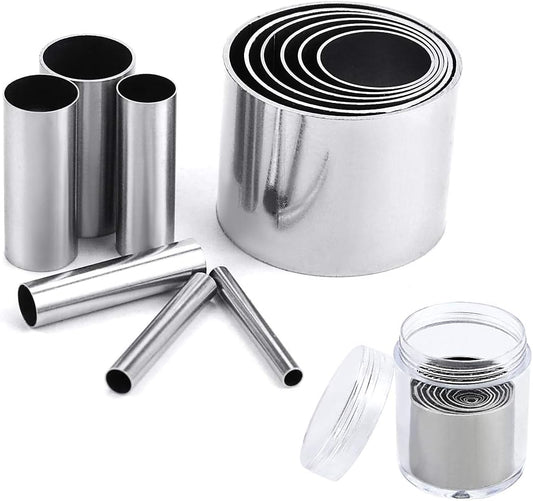 Fireboomoon 12 PCS Hole Hollow Punch Cutter Set with Storage Case,Stainless Steel Round Circle Ring Clay Cutters Ceramics Dotting Baking Indentation Mold Tools for Polymer Clay Pottery Handmade Craft