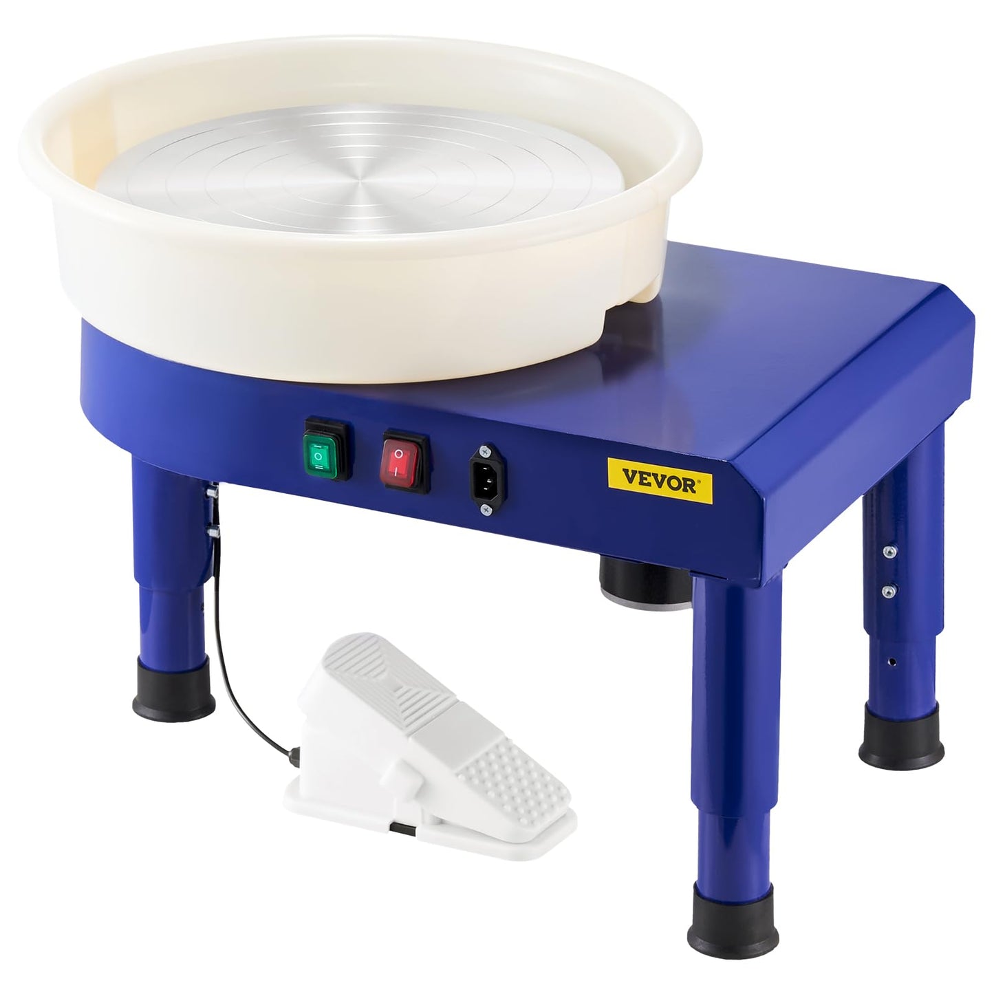 VEVOR 11 inch Pottery Wheel for Adults, 450W Forming Machine with Direct Drive Motor and LCD Touch Screen, 50-300RPM Speed Adjustable Foot Pedal Detachable Basin, for Art Craft Work Home DIY, White