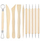 10Pcs Wooden Clay Sculpting Tools, 6.2'' Smooth Double Ended Clay Modeling Tools, Polymer Clay Tools Sculpting, Wood Pottery Clay Tool Kit for Ceramics Soap Playdough Carving Supplies