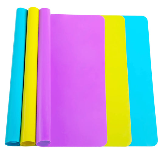 3 Pack Silicone mat Large Silicone Sheets for Crafts, Liquid, Resin Jewelry Casting Molds Mat, Silicone Placemat 15.7” x 11.8” (Blue & Rose Red & Green)
