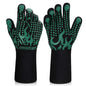 Comsmart BBQ Gloves, 1472F Heat Resistant Silicone Non-Slip Oven Mitts, Long Kitchen Gloves Perfect for Grilling, Cooking, Baking, Cutting, Blue