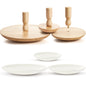 Wenqik 3 Pack Pottery Molds 4. 5'', 6. 5'', 8. 5'' Plaster Molds Wood Pottery Tools with Handle Ceramic Tools for Ceramic Top Forms for DIY Bowls Plate Dish Slump Press Art Making