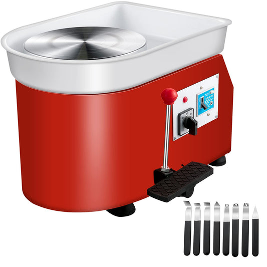 VEVOR 11 inch Pottery Wheel for Adults, 450W Forming Machine with Direct Drive Motor and LCD Touch Screen, 50-300RPM Speed Adjustable Foot Pedal Detachable Basin, for Art Craft Work Home DIY, White