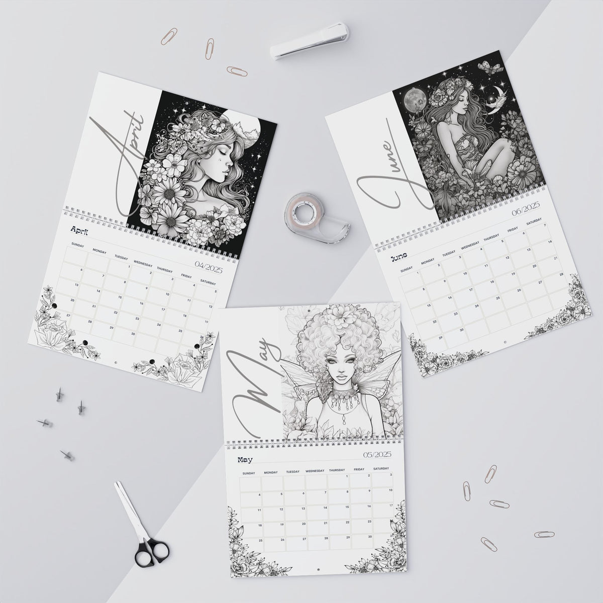 2025 Coloring Calendar - Moonlight Faeries Volume 2