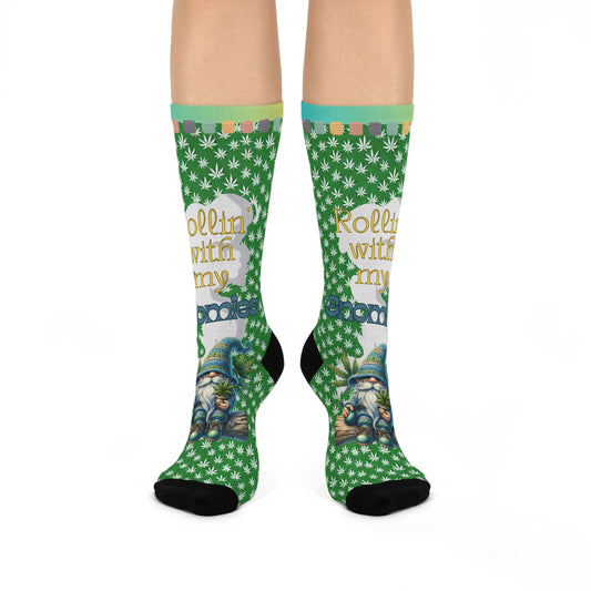 Cushioned Crew Socks- Rollin with my Gnomies