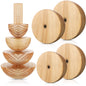 Doublefill 4 Pack Pottery Molds 3.5'' 4.5'' 5.5'' 6.5'' Thickness 2.5'' Plaster Molds Wood Pottery Tools with Handle for Ceramic Top Forms DIY Bowls Plate Dish Slump Press Art Making
