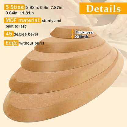 GeryVtee Ceramics Plate Forming Molds 6 Pcs Pottery Molds for Clay Handbuliding Plates Slump Mold for Pottery 6 Shapes Wooden Pottery Tools and Supplies (Mix)