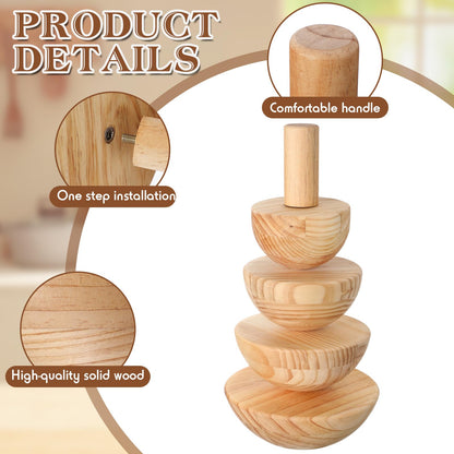 Doublefill 4 Pack Pottery Molds 3.5'' 4.5'' 5.5'' 6.5'' Thickness 2.5'' Plaster Molds Wood Pottery Tools with Handle for Ceramic Top Forms DIY Bowls Plate Dish Slump Press Art Making