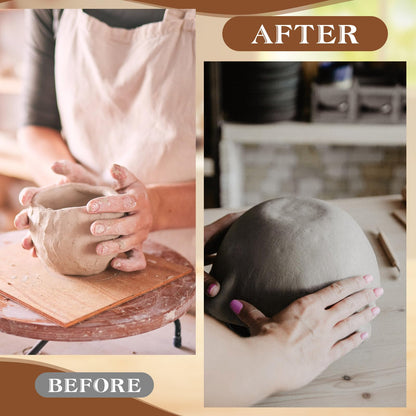 Doublefill 4 Pack Pottery Molds 3.5'' 4.5'' 5.5'' 6.5'' Thickness 2.5'' Plaster Molds Wood Pottery Tools with Handle for Ceramic Top Forms DIY Bowls Plate Dish Slump Press Art Making