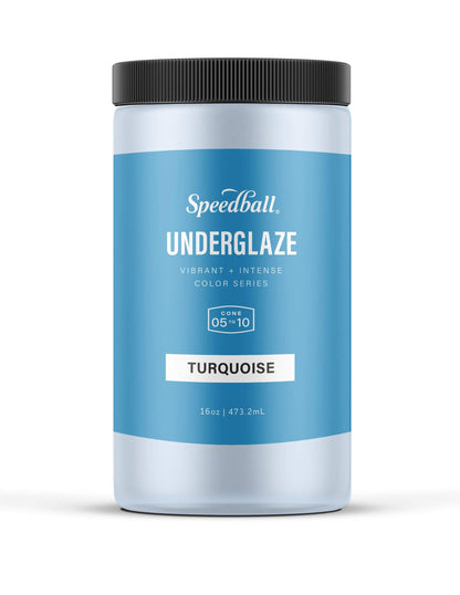 Speedball Underglaze, Teal, 16 oz, Made in USA, Lead-Free Color for Pottery and Ceramics, Wide Firing Range Cone 05-10, Food Safe