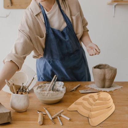 GeryVtee Ceramics Plate Forming Molds 6 Pcs Pottery Molds for Clay Handbuliding Plates Slump Mold for Pottery 6 Shapes Wooden Pottery Tools and Supplies (Mix)