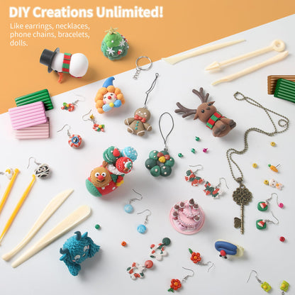 Polymer Clay 50 Colors, Modeling Clay for Kids DIY Starter Kits, Oven Baked Model Clay, Non-Sticky Molding Clay with Sculpting Tools, Gift for Children and Artists (50 Colors A)