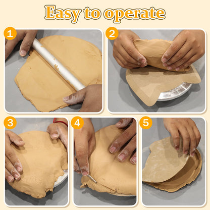 GeryVtee Ceramics Plate Forming Molds 6 Pcs Pottery Molds for Clay Handbuliding Plates Slump Mold for Pottery 6 Shapes Wooden Pottery Tools and Supplies (Mix)
