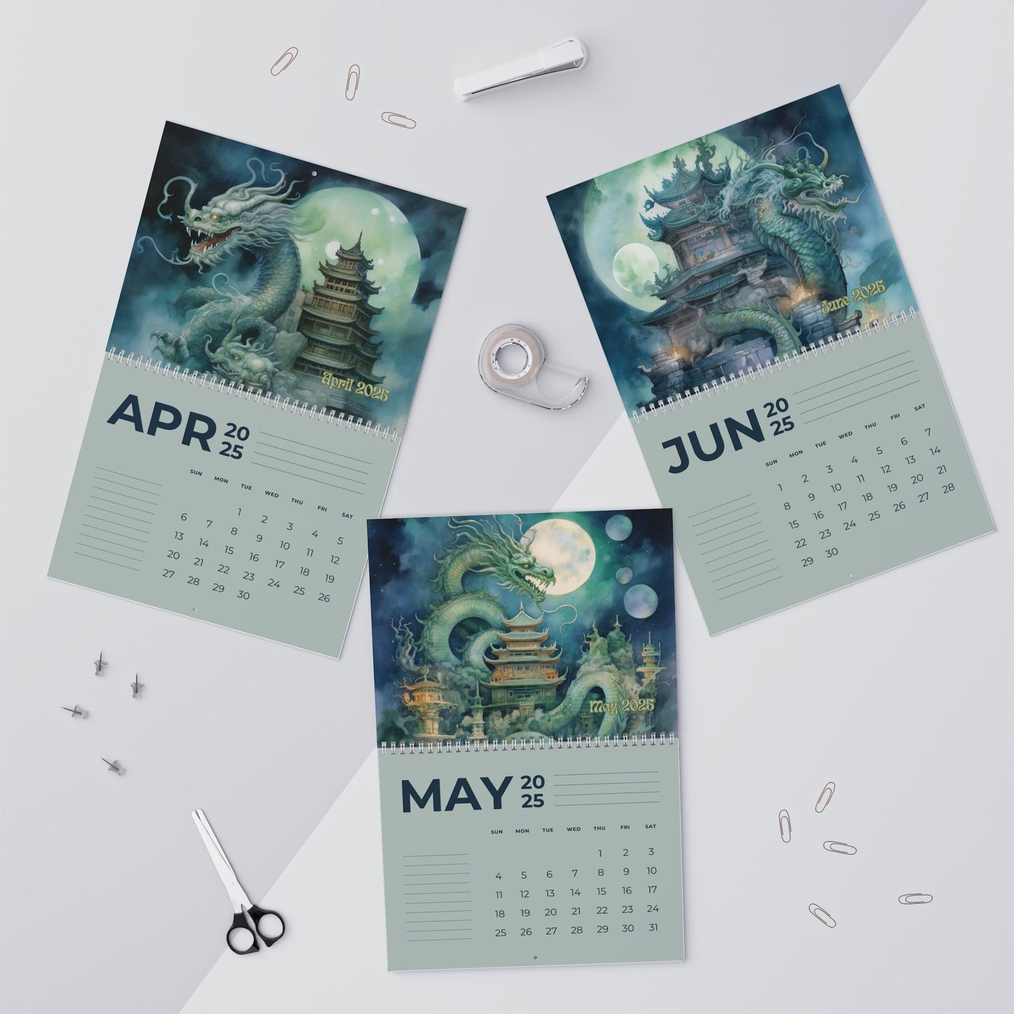2025 Wall Calendars -Jade Dragons