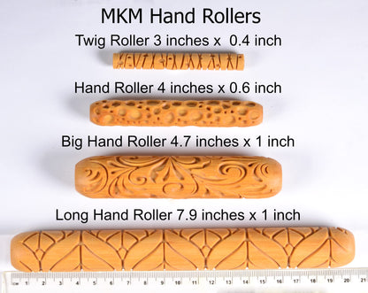 MKM Pottery Tools Wood Twig Rollers for Clay (Tw-33 Winter Woods)