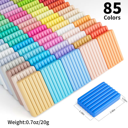 Polymer Clay 50 Colors, Modeling Clay for Kids DIY Starter Kits, Oven Baked Model Clay, Non-Sticky Molding Clay with Sculpting Tools, Gift for Children and Artists (50 Colors A)