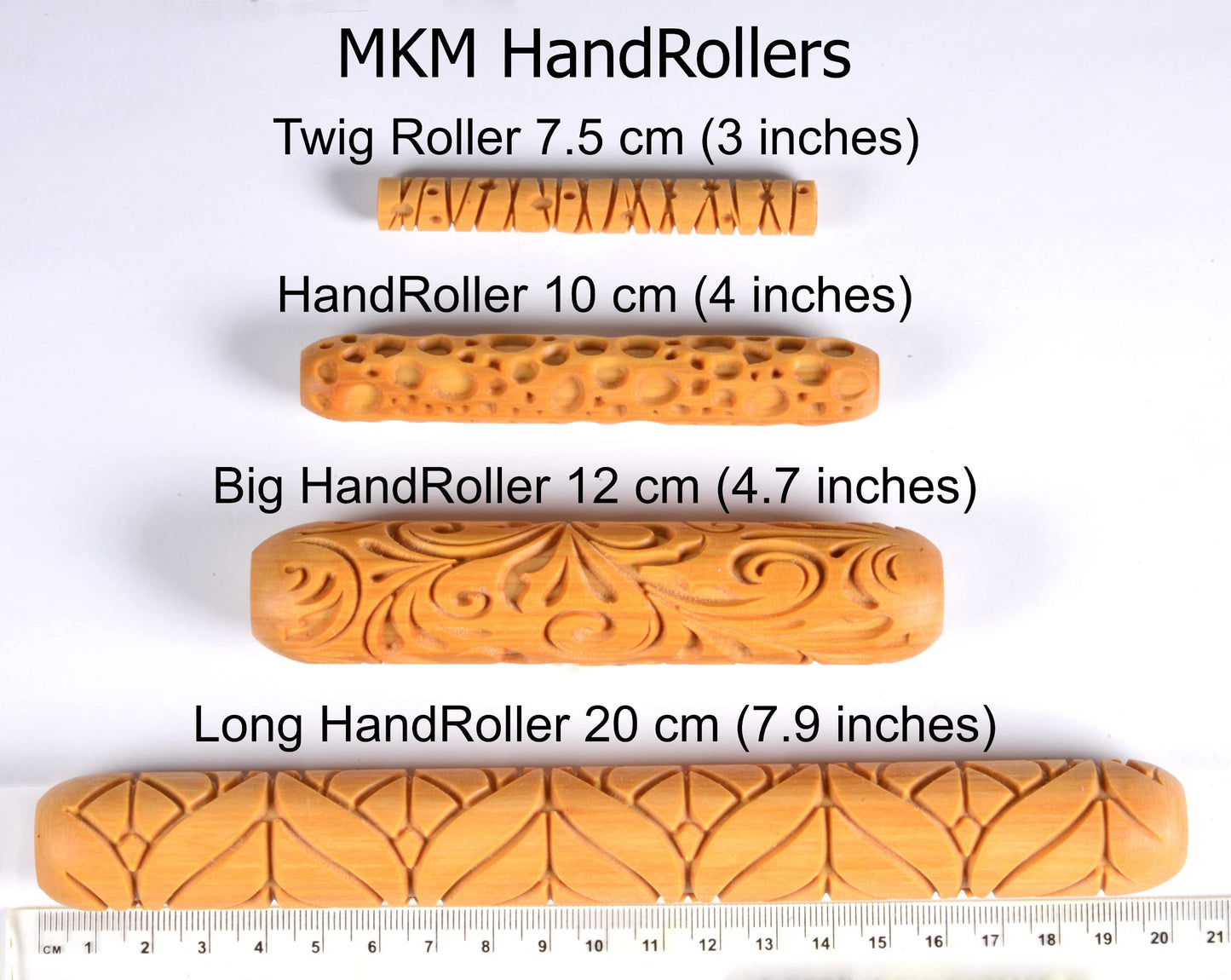 MKM Pottery Tools Wood Twig Rollers for Clay (Tw-33 Winter Woods)