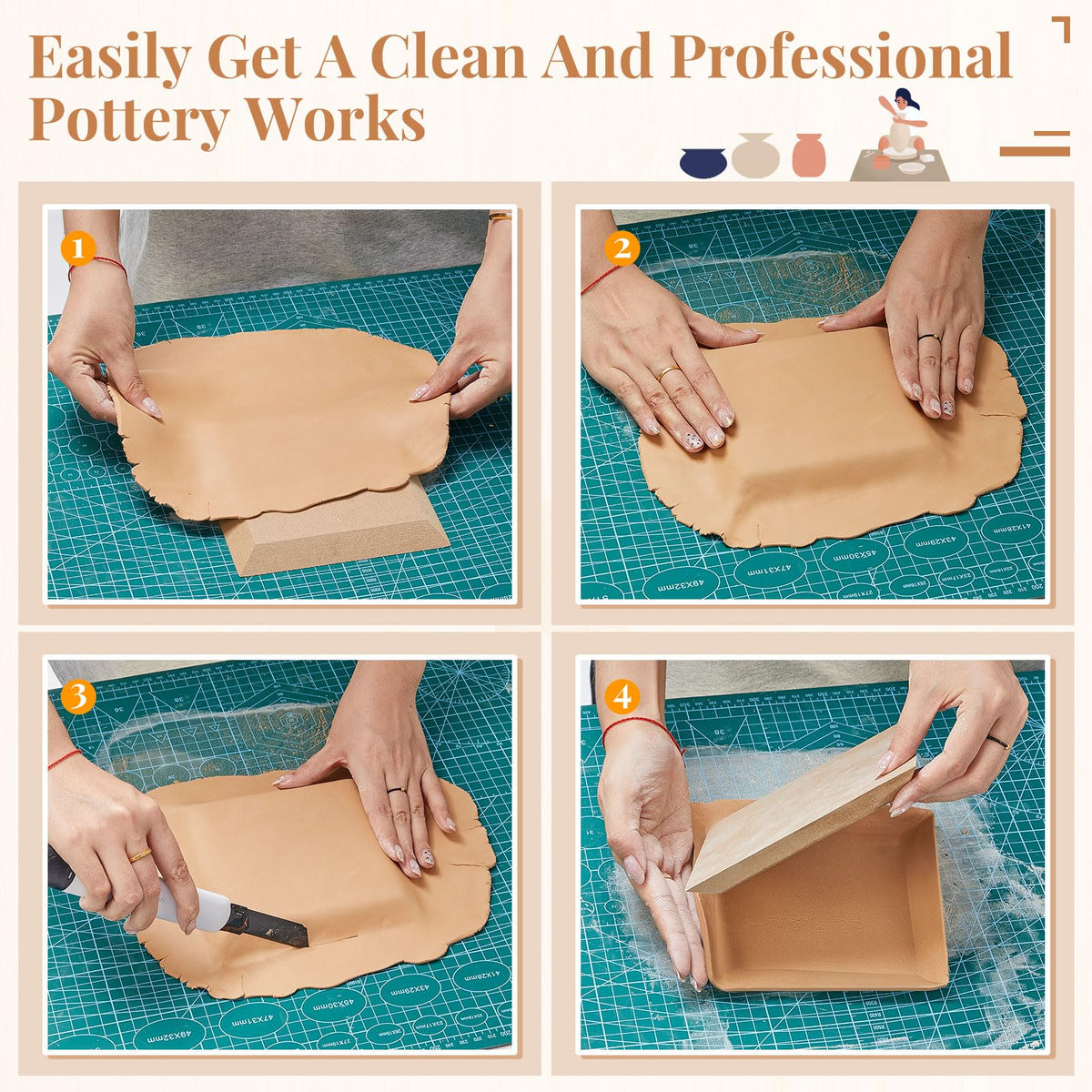 Sunnychicc 5 Pcs Ceramic Mold for Clay Wooden Pottery Clay Molds for Pottery Ceramic Plate for Slump Tools for Handbuilding Craft(Round,6.14-10.87")