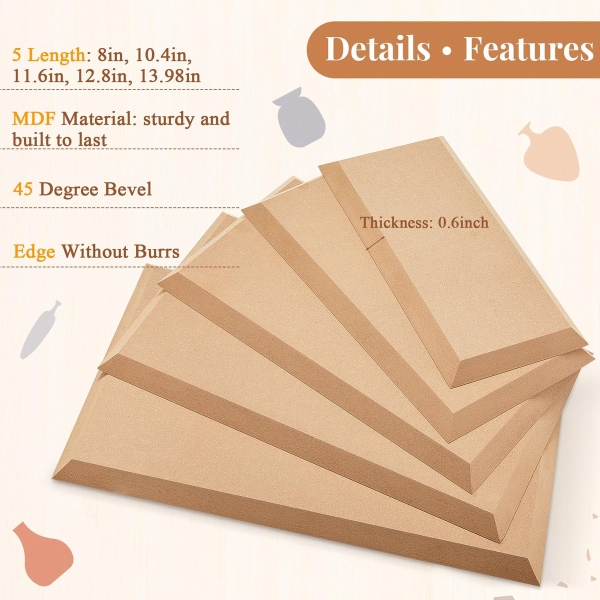 Sunnychicc 5 Pcs Ceramic Mold for Clay Wooden Pottery Clay Molds for Pottery Ceramic Plate for Slump Tools for Handbuilding Craft(Round,6.14-10.87")