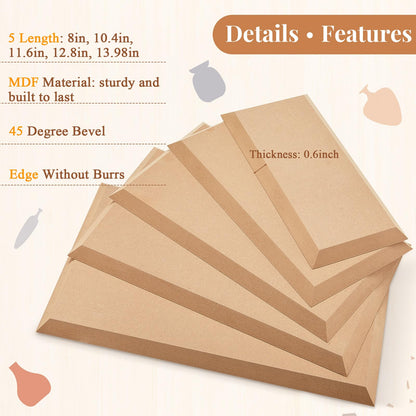 Sunnychicc 5 Pcs Ceramic Mold for Clay Wooden Pottery Clay Molds for Pottery Ceramic Plate for Slump Tools for Handbuilding Craft(Round,6.14-10.87")