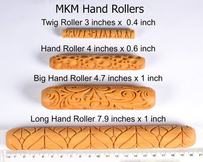 MKM Pottery Tools Wood Twig Rollers for Clay (Tw-33 Winter Woods)