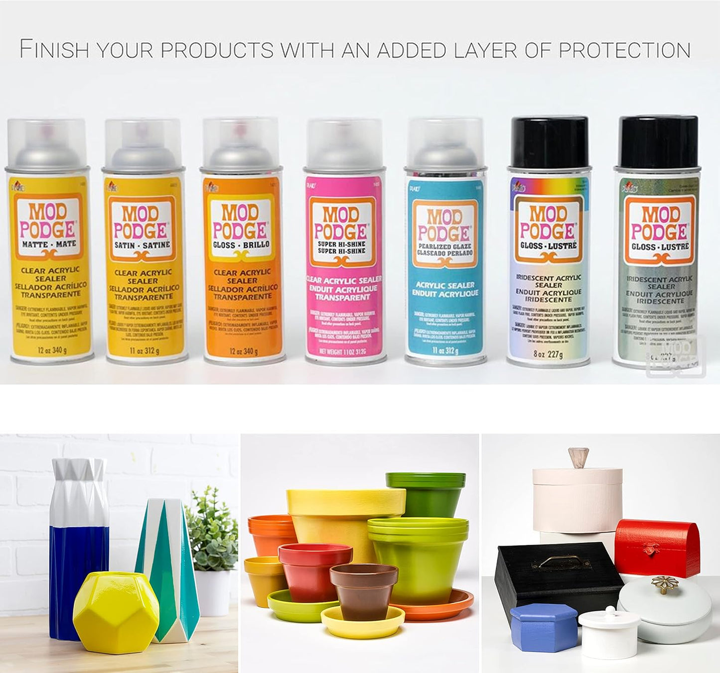 Mod Podge Spray Acrylic Sealer that is Specifically Formulated to Seal Craft Projects, Dries Crystal Clear is Non-Yellowing No-Run and Quick Drying, 12 ounce, Gloss