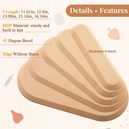 Sunnychicc 5 Pcs Ceramic Mold for Clay Wooden Pottery Clay Molds for Pottery Ceramic Plate for Slump Tools for Handbuilding Craft(Round,6.14-10.87")