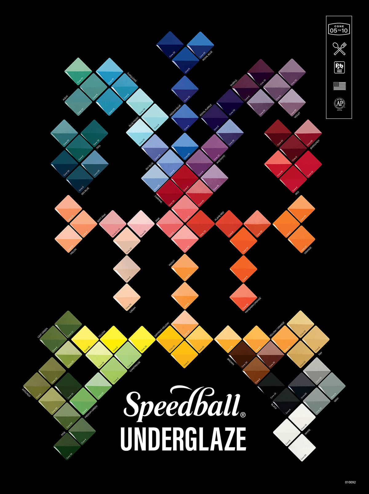 Speedball Underglaze, Teal, 16 oz, Made in USA, Lead-Free Color for Pottery and Ceramics, Wide Firing Range Cone 05-10, Food Safe