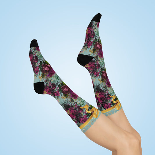 Cushioned Crew Socks-Spring Bouquet