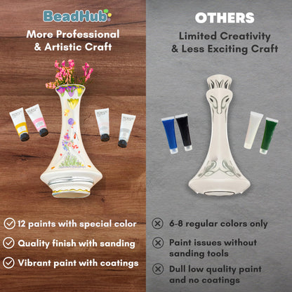 Pottery Kit for Beginners, 4.4Lbs Air Dry Clay for Adults with Sculpting Tools, Paint, Glaze, Air-Dry Modeling Clay Molding, Sculpt & Painting Set, Hobby Date Night DIY Art Craft Kits (White)