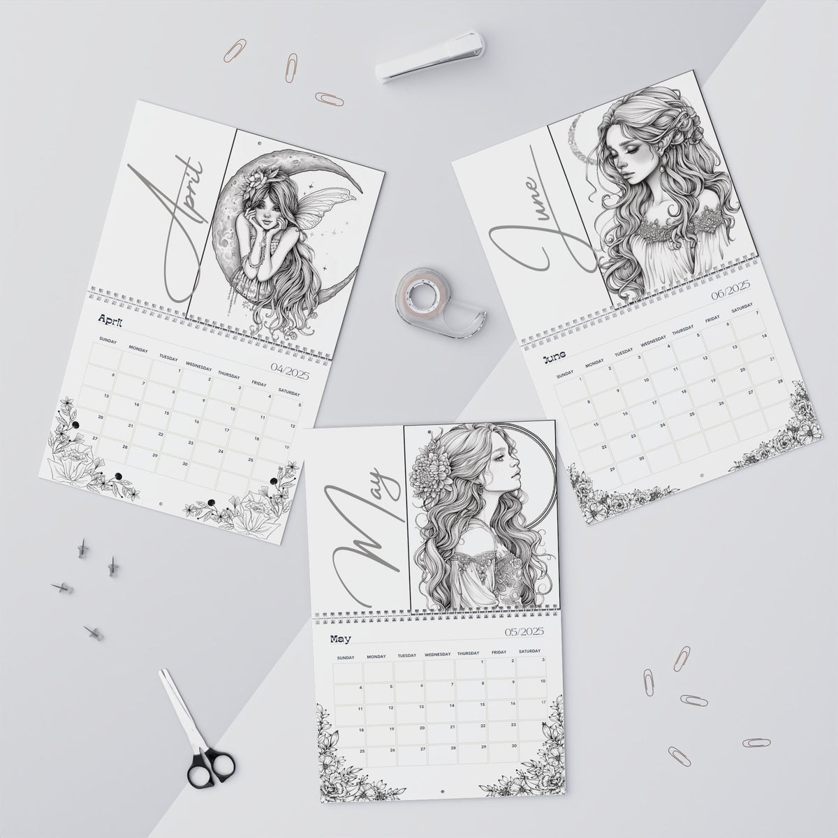 2025 Coloring Calendar - Moonlight Faeries Volume 6