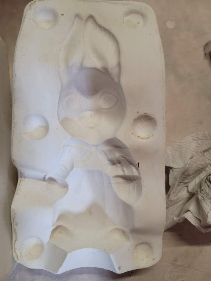 Doc Holliday · 122 · Standing Bunny · Ceramic Mold — Casting cavity